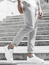 Ανδρικό παντελόνι chino γκρι OZONEE DJ/5574