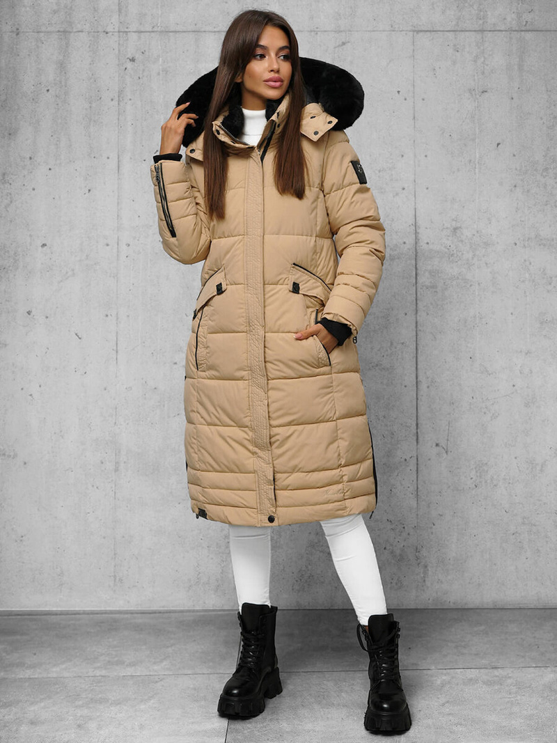 Γυναικείο μπουφάν μπεζ OZONEE O/W377