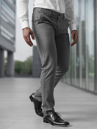 Ανδρικό παντελόνι chino σκούρο-γκρι OZONEE V/6545