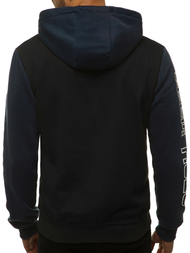 Ανδρικό Φούτερ με Κουκούλα ναυτικό μπλε-μαύρο OZONEE JS/KS2223