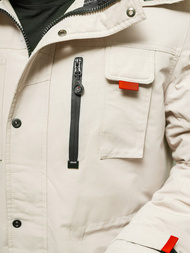 Ανδρικό χειμερινό μπουφάν μπεζ OZONEE JS/5M791/62