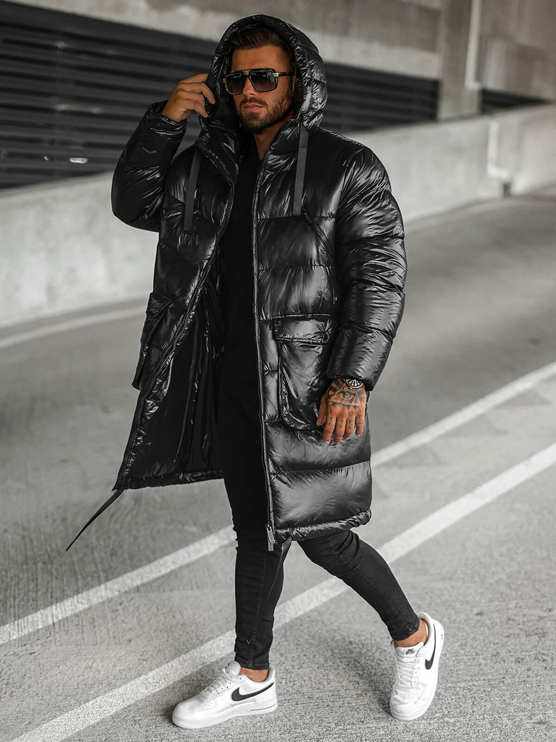 Ανδρικό χειμερινό μπουφάν μαύρη OZONEE O/M3205Z