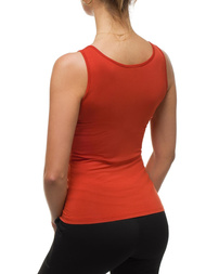Γυναικείο αμάνικο μπλουζάκι σκούρο-πορτοκαλί OZONEE BT/71592B
