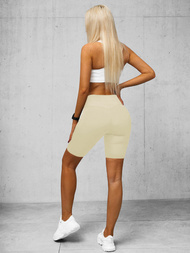 Κοντό eκρού γυναικείο κολάν OZONEE O/K5-J