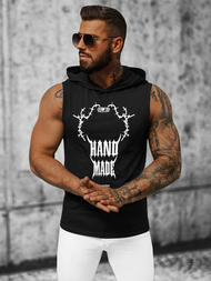 Ανδρικό αμάνικο μπλουζάκι mαύρος OZONEE NB/MT3024