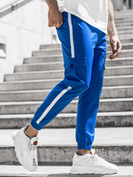 Ανδρικό παντελόνι chino jogger μπλε OZONEE DJ/5580
