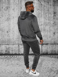 Ανδρικό βελούδινο σετ φόρμας γραφίτη OZONEE JS/8C1169/6