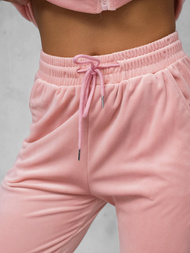 Γυναικείο βελούδινο σετ φόρμας ανοιχτό-ροζ OZONEE JS/35C1610/20