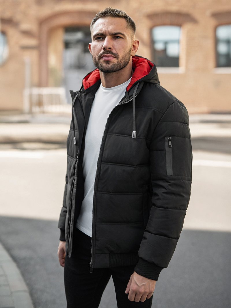 Ανδρικό μπουφάν mαύρος OZONEE JS/31M5003Z