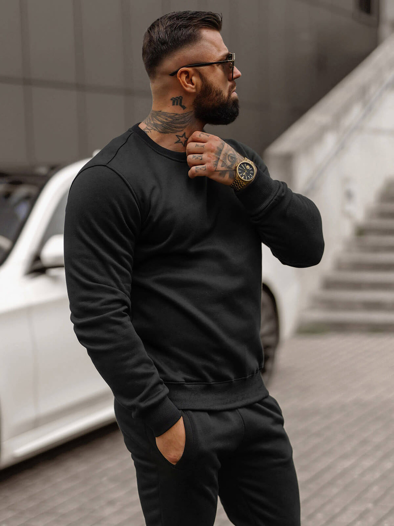 Ανδρικό σετ φόρμας μαύρο OZONEE JS/68C10380/3Z