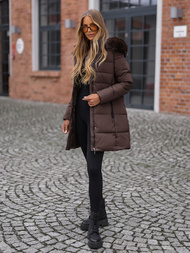 Γυναικείο χειμερινό μπουφάν Σοκολάτα OZONEE JS/16M9059/158