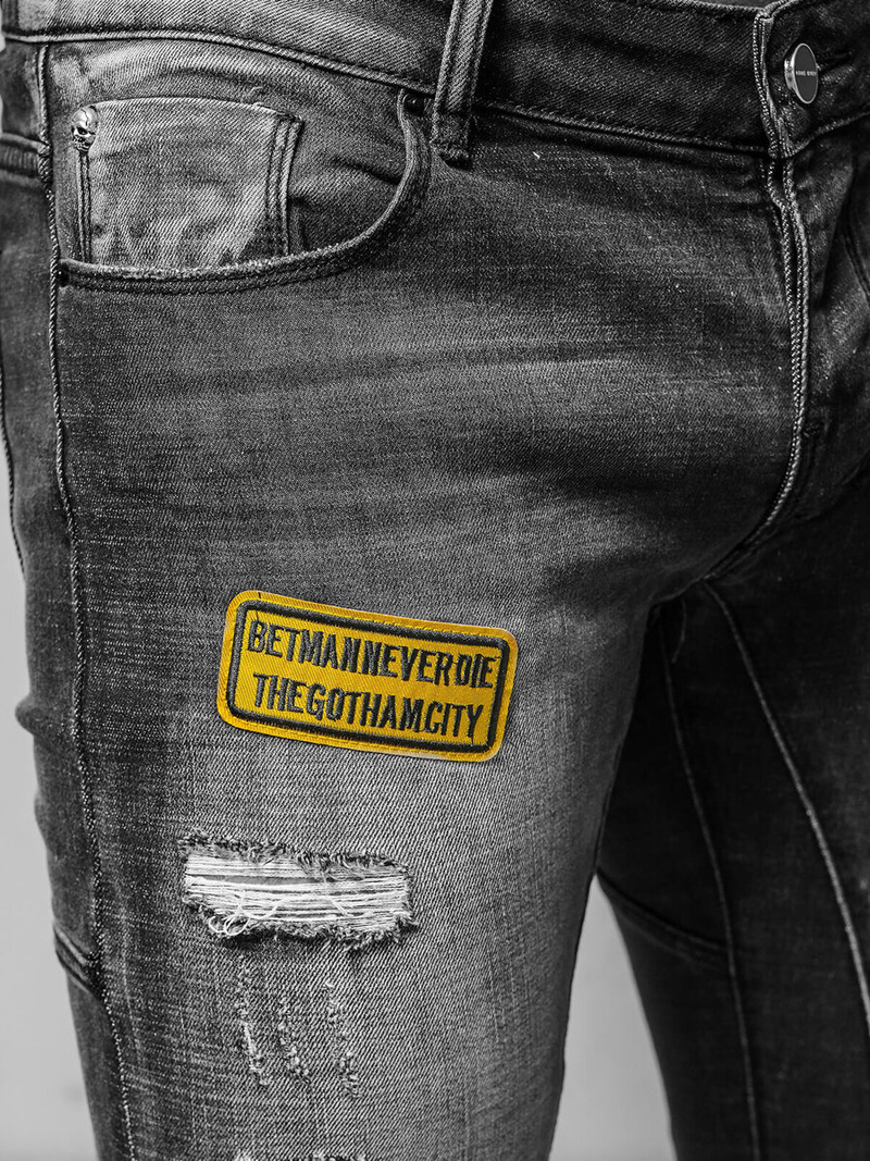 Ανδρικό τζιν παντελόνι mαύρος OZONEE NB/MP0047NZ