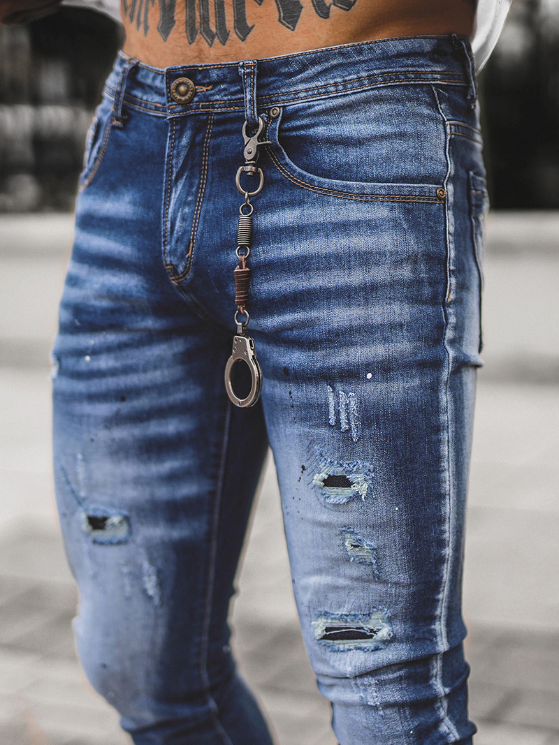 Ανδρικό τζιν παντελόνι mπλε OZONEE O/BC1059