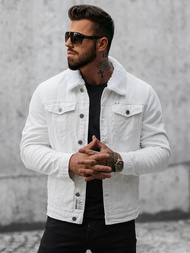 Ανδρικό τζιν μπουφάν σέρπα λευκό OZONEE NB/MJ541Z