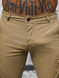 Ανδρικό παντελόνι chino jogger mπεζ OZONEE NB/MP0202K