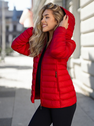 Γυναικείο μπουφάν kόκκινο OZONEE JS/16M9101/270Z