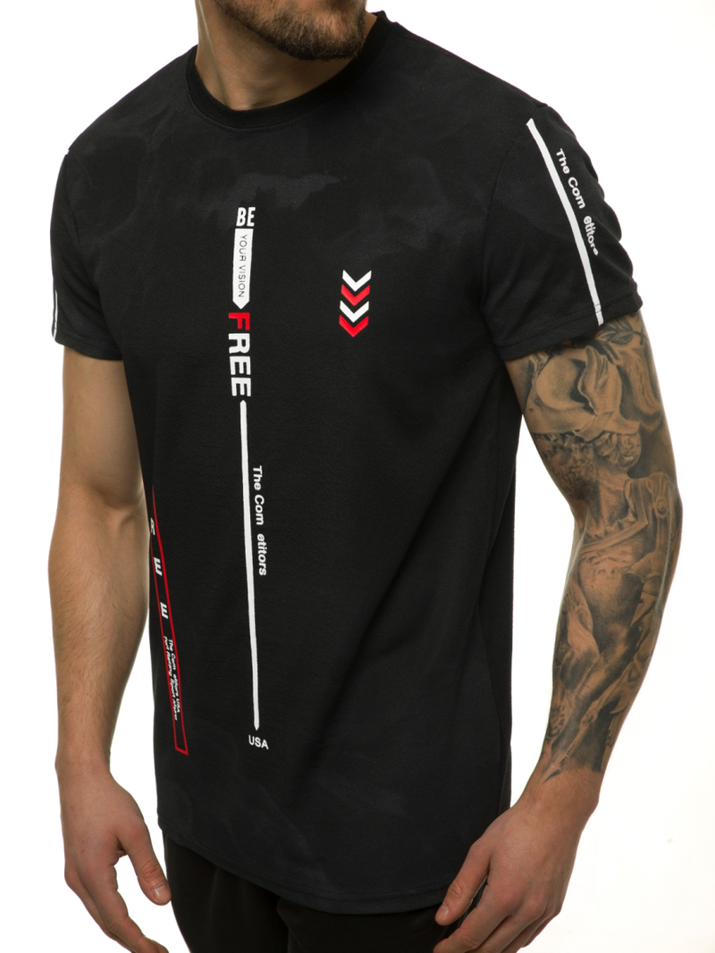 Ανδρικό μπλουζάκι μαύρο OZONEE JS/SS10999