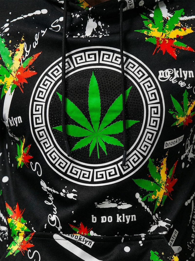 Ανδρικό Φούτερ με kουκούλα μαύρο OZONEE O/B269Z