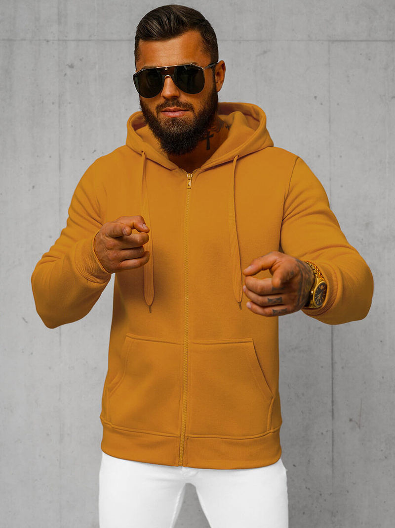 Ανδρικό Φούτερ με Κουκούλα κάμελ OZONEE JS/2008Z