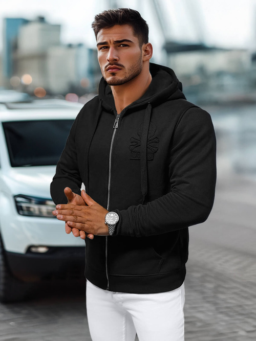 Ανδρικό Φούτερ με kουκούλα μαύρο OZONEE NB/MF2003Z