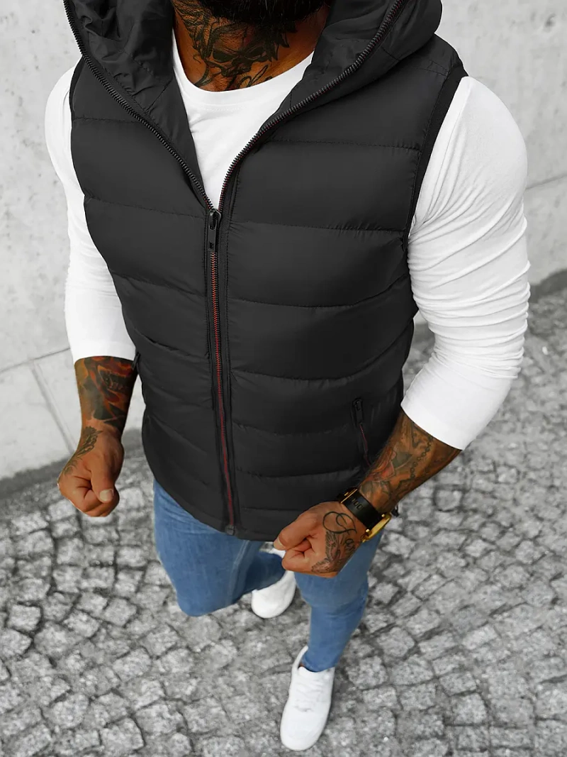 Ανδρικό αμάνικο μπουφάν μαύρο OZONEE JS/M805/392