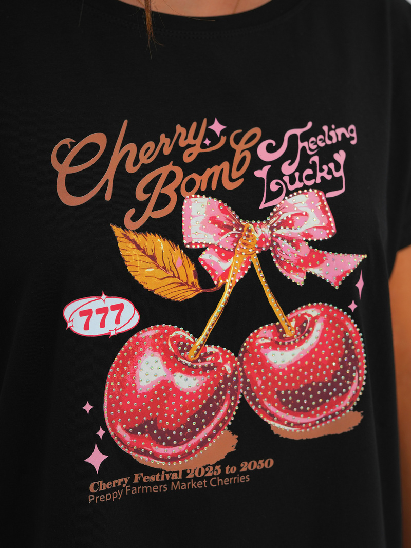 Γυναικείο μπλουζάκι μαύρο OZONEE JS/95T2568/3