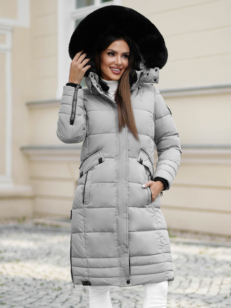 Γυναικείο μπουφάν Γκρί OZONEE O/W377Z