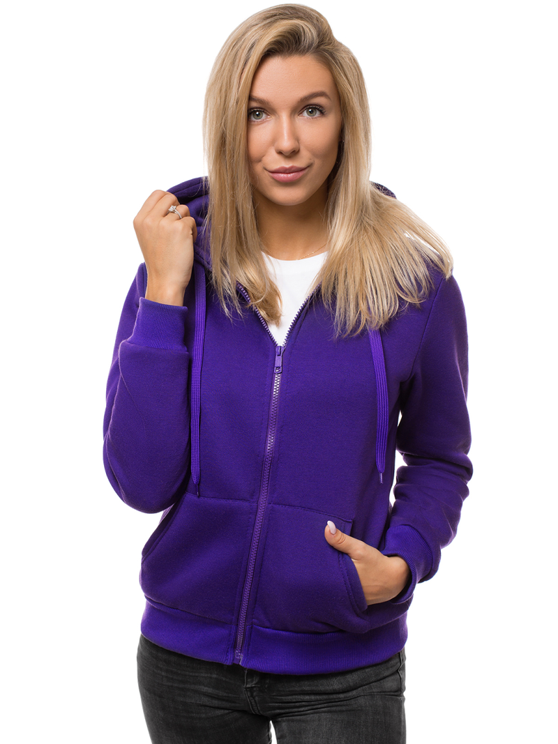 Γυναικείο φούτερ με κουκούλα μωβ OZONEE JS/W03