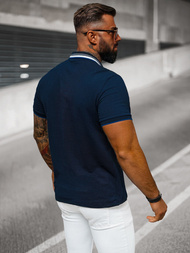 Ανδρική μπλούζα polo ναυτικό μπλε OZONEE O/DA719