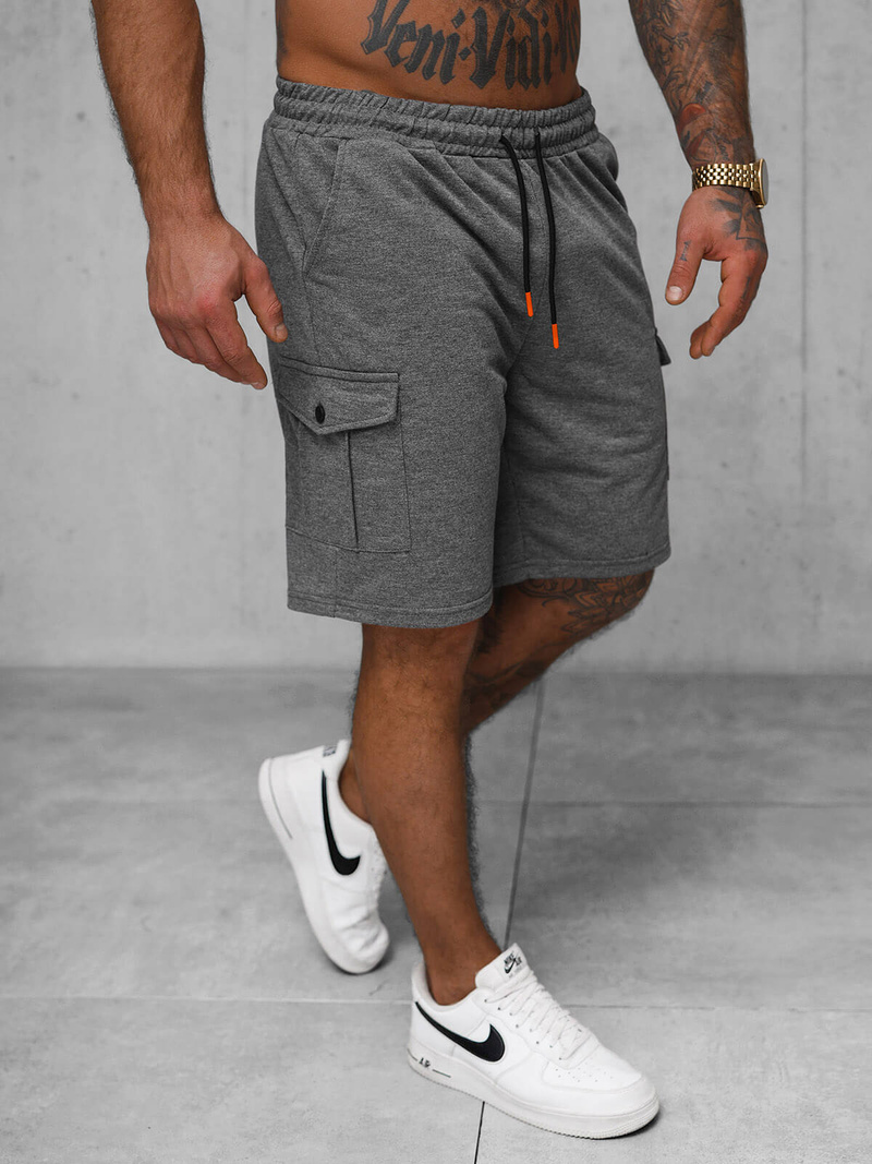 Ανδρικό σόρτς φόρμας γραφίτη OZONEE JS/8K218/5