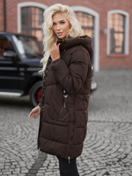 Γυναικείο χειμερινό μπουφάν Σοκολάτα OZONEE JS/16M9302/158Z