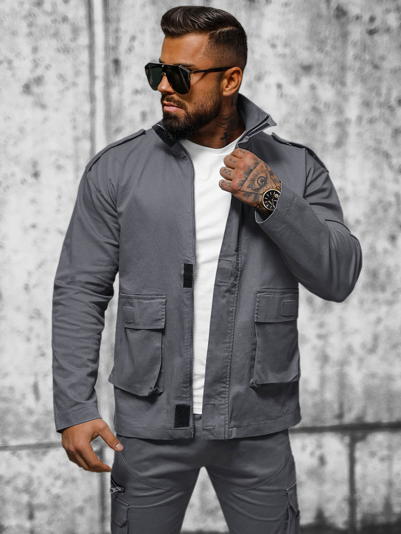 Ανδρικό μπουφάν γραφίτη OZONEE O/G3035