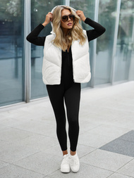 Γυναικείο αμάνικο μπουφάν λευκό OZONEE JS/16M9291/281