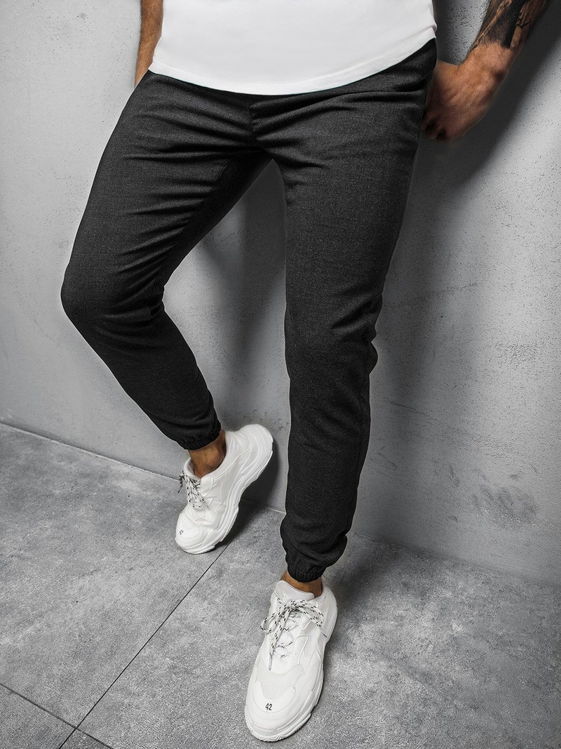Ανδρικό σόρτς chino jogger γραφίτη OZONEE DJ/5539