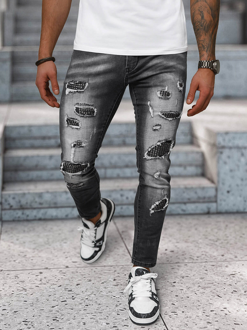 Ανδρικό τζιν παντελόνι mαύρος OZONEE NB/MP0152N