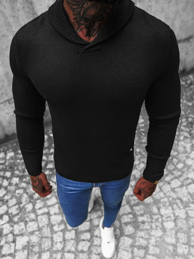 Ανδρικό πουλόβερ mαύρος OZONEE NB/MM6018/4