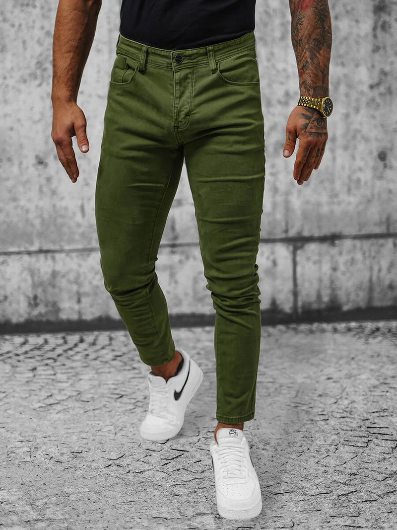 Ανδρικό παντελόνι chino Πράσινος OZONEE NB/MP0160MV