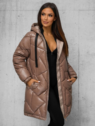 Γυναικείο μπουφάν kαμήλα OZONEE JS/5M3189/84Z