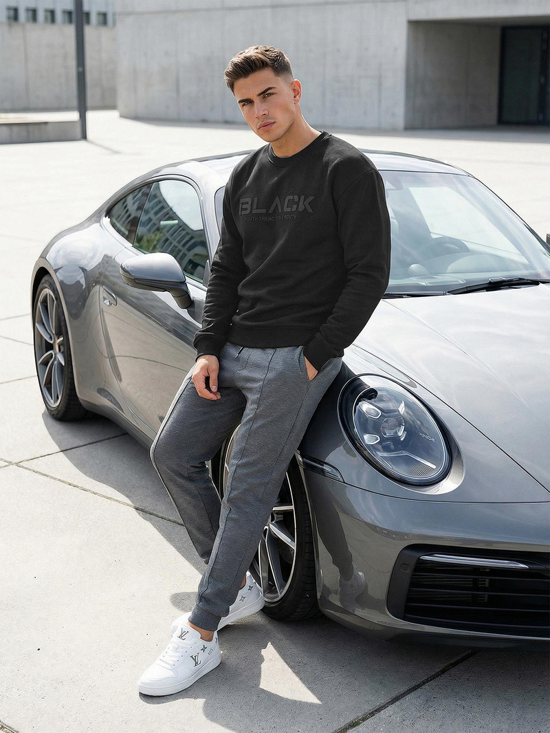 Ανδρικό Φούτερ μαύρο OZONEE JS/8B1992/3