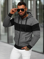 Ανδρικό Φούτερ με Κουκούλα γραφίτη OZONEE JS/8B1337/5