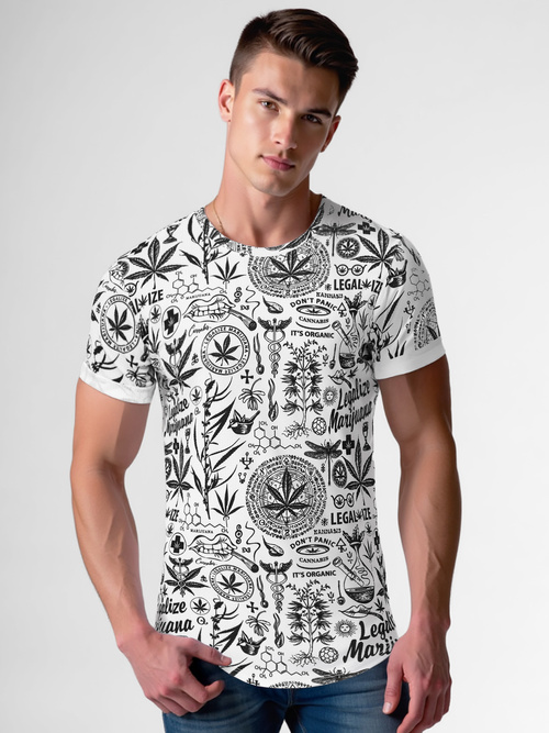 Ανδρικό μπλουζάκι λευκό OZONEE O/P1347Z