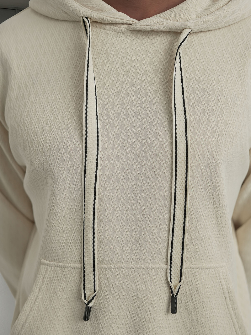 Ανδρικό Φούτερ με Κουκούλα Eκρού OZONEE O/G3065