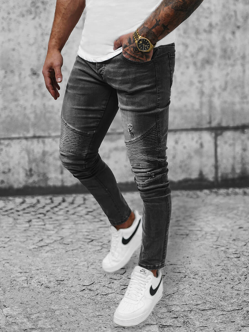 Ανδρικό τζιν παντελόνι Γραφίτης OZONEE NB/MP0028GZ