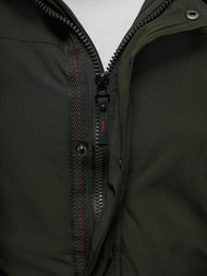 Ανδρικό χειμερινό μπουφάν Σκούρο πράσινο OZONEE JS/5M718/136