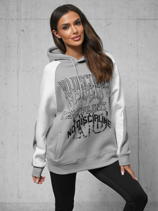 Φούτερ με Κουκούλα Γκρί OZONEE O/SWE23037Z