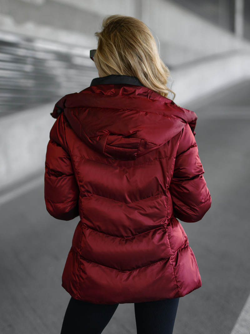 Γυναικείο μπουφάν μπορντό OZONEE JS/5M3316/1