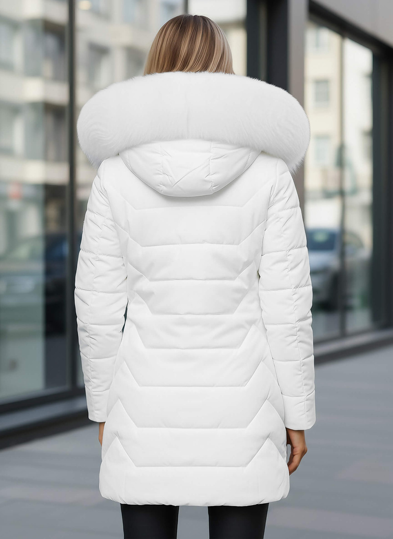 Γυναικείο μπουφάν λευκό OZONEE JS/16M9121/281Z