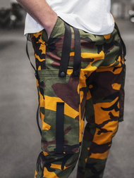 Ανδρικό παντελόνι chino jogger κίτρινο-χακί OZONEE O/11102