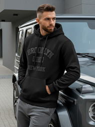 Ανδρικό Φούτερ με Κουκούλα μαύρο OZONEE JS/8B1969/3