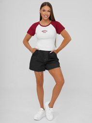 Γυναικείο μπλουζάκι ασπρό-Κόκκινο OZONEE JS/R61627